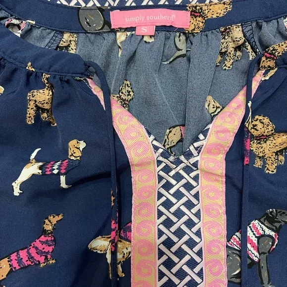 Simply Southern Dog Puppy Navy Dress - Picture 8 of 10